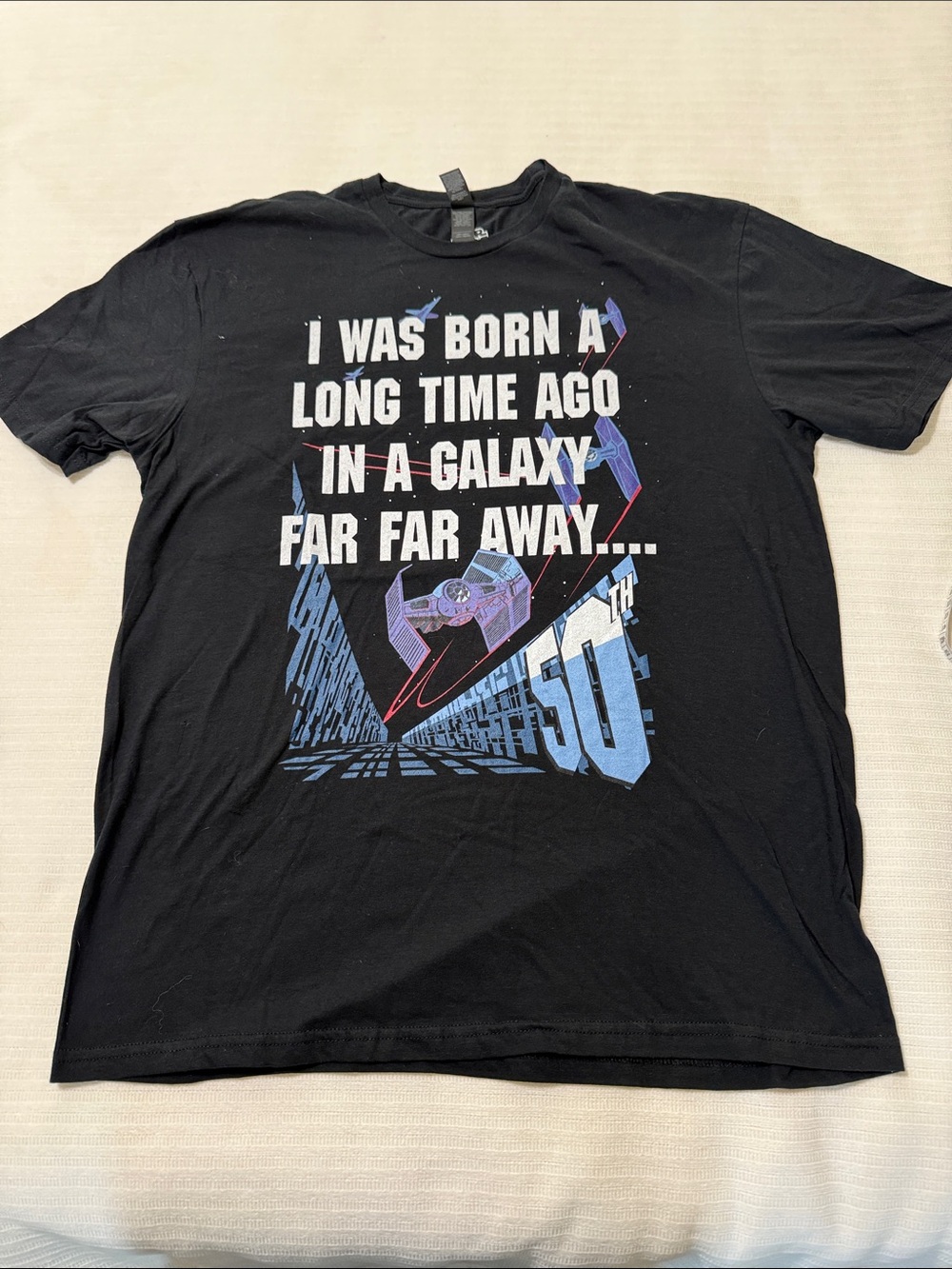 Black Star Wars Graphic Tee - I Was Born A Long Time Ago 50th!